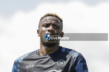 2024-07-26 - Napoli's Nigerian forward Victor Osimhen during SSC Napoli's 2024-25 preseason training camp in Castel Di Sangro, Abruzzo, Italy. - NAPOLI - PRESS CONFERENCE AND TRAINING - ITALIAN SERIE A - SOCCER