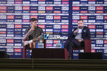 2024-07-26 - Press conference of Napoli's Italian defender Giovanni Di Lorenzo and SSC Napoli’s sport director Giovanni Manna during SSC Napoli's 2024-25 preseason training camp in Castel Di Sangro, Abruzzo, Italy. - NAPOLI - PRESS CONFERENCE AND TRAINING - ITALIAN SERIE A - SOCCER