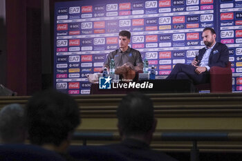 2024-07-26 - Press conference of Napoli's Italian defender Giovanni Di Lorenzo and SSC Napoli’s sport director Giovanni Manna during SSC Napoli's 2024-25 preseason training camp in Castel Di Sangro, Abruzzo, Italy. - NAPOLI - PRESS CONFERENCE AND TRAINING - ITALIAN SERIE A - SOCCER