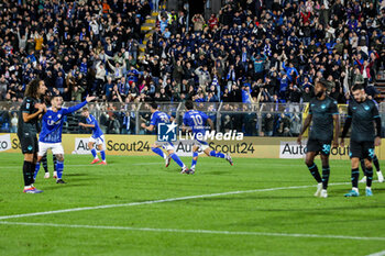 2024-10-31 - celebrates his goal Luca Mazzitelli(Como 1907) Soccer - Italian ,Serie A - Como 1907 vs S.S.Lazio, 2024-25 game at Stadio Giuseppe Sinigaglia in Como (CO), Italy, 31.10.2024. Photo by Marius Bunduc/LiveMedia - COMO 1907 VS SS LAZIO - ITALIAN SERIE A - SOCCER