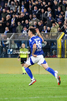 2024-10-31 - celebrates his goal Luca Mazzitelli(Como 1907) Soccer - Italian ,Serie A - Como 1907 vs S.S.Lazio, 2024-25 game at Stadio Giuseppe Sinigaglia in Como (CO), Italy, 31.10.2024. Photo by Marius Bunduc/LiveMedia - COMO 1907 VS SS LAZIO - ITALIAN SERIE A - SOCCER