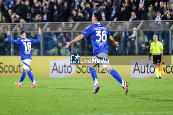 2024-10-31 - celebrates his goal Luca Mazzitelli(Como 1907) Soccer - Italian ,Serie A - Como 1907 vs S.S.Lazio, 2024-25 game at Stadio Giuseppe Sinigaglia in Como (CO), Italy, 31.10.2024. Photo by Marius Bunduc/LiveMedia - COMO 1907 VS SS LAZIO - ITALIAN SERIE A - SOCCER