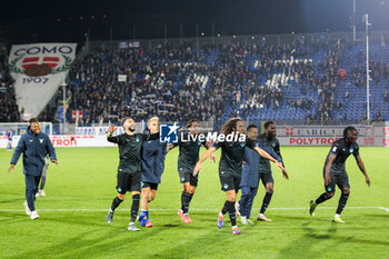 2024-10-31 - Gustav Isaksen(S.S.Lazio) and other teammates celebrate the victory during Soccer - Italian ,Serie A - Como 1907 vs S.S.Lazio, 2024-25 game at Stadio Giuseppe Sinigaglia in Como (CO), Italy, 31.10.2024. Photo by Marius Bunduc/LiveMedia - COMO 1907 VS SS LAZIO - ITALIAN SERIE A - SOCCER