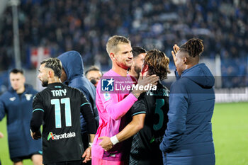 2024-10-31 - Ivan Provedel (S.S.Lazio) and other teammates celebrate the victory during Soccer - Italian ,Serie A - Como 1907 vs S.S.Lazio, 2024-25 game at Stadio Giuseppe Sinigaglia in Como (CO), Italy, 31.10.2024. Photo by Marius Bunduc/LiveMedia - COMO 1907 VS SS LAZIO - ITALIAN SERIE A - SOCCER