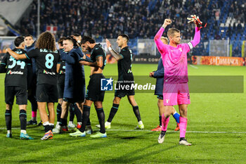 2024-10-31 - Ivan Provedel (S.S.Lazio) and other teammates celebrate the victory during Soccer - Italian ,Serie A - Como 1907 vs S.S.Lazio, 2024-25 game at Stadio Giuseppe Sinigaglia in Como (CO), Italy, 31.10.2024. Photo by Marius Bunduc/LiveMedia - COMO 1907 VS SS LAZIO - ITALIAN SERIE A - SOCCER