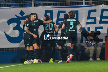 2024-10-31 - Luca Pellegrini(S.S.Lazio) celebrates his goal Soccer - Italian ,Serie A - Como 1907 vs , 2024-25 game at Stadio Giuseppe Sinigaglia in Como (CO), Italy, 31.10.2024. Photo by Marius Bunduc/LiveMedia - COMO 1907 VS SS LAZIO - ITALIAN SERIE A - SOCCER