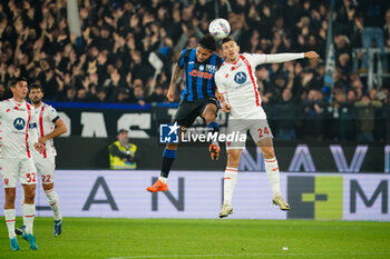 2024-10-30 - Ederson (Atalanta BC) and Mirko Maric (AC Monza) during the Italian championship Serie A football match between Atalanta BC and AC Monza on 30 October 2024 at Gewiss Stadium in Bergamo, Italy - ATALANTA VS MONZA - ITALIAN SERIE A - SOCCER