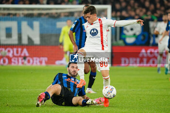 2024-10-30 - Samuele Vignato (AC Monza) and Sead Kolasinac (Atalanta BC) during the Italian championship Serie A football match between Atalanta BC and AC Monza on 30 October 2024 at Gewiss Stadium in Bergamo, Italy - ATALANTA VS MONZA - ITALIAN SERIE A - SOCCER