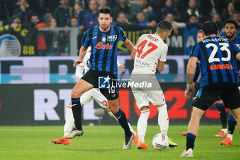 2024-10-30 - Berat Djimsiti (Atalanta BC) and Dany Mota (AC Monza) during the Italian championship Serie A football match between Atalanta BC and AC Monza on 30 October 2024 at Gewiss Stadium in Bergamo, Italy - ATALANTA VS MONZA - ITALIAN SERIE A - SOCCER