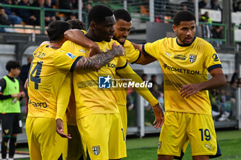 2024-11-09 - Parma’s Ange-Yoan Bonny celebrates after scoring a goal - VENEZIA FC VS PARMA CALCIO - ITALIAN SERIE A - SOCCER