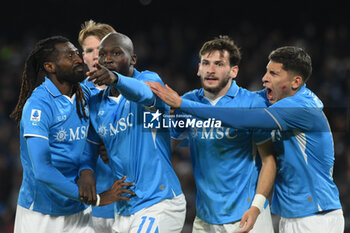 2024-11-24 - Romelu Lukaku of SSC Napoli celebrates after scoring goal during the Serie A Enilive between SSC Napoli vs AS Roma at Diego Armando Maradona Stadium - SSC NAPOLI VS AS ROMA - ITALIAN SERIE A - SOCCER