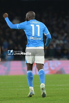 2024-11-24 - Romelu Lukaku of SSC Napoli celebrates after scoring goal during the Serie A Enilive between SSC Napoli vs AS Roma at Diego Armando Maradona Stadium - SSC NAPOLI VS AS ROMA - ITALIAN SERIE A - SOCCER