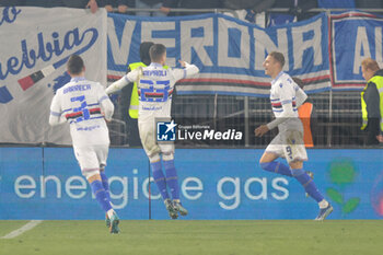 2024-01-14 - Fabio Depaoli (Sampdoria) Celebrates after scoring a goal - VENEZIA FC VS UC SAMPDORIA - ITALIAN SERIE B - SOCCER