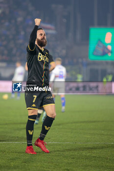 2024-01-14 - Francesco Zampano (Venezia) Celebrates after scoring a goal - VENEZIA FC VS UC SAMPDORIA - ITALIAN SERIE B - SOCCER
