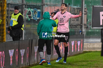 2024-01-20 - Happiness of Edoardo Soleri (Palermo F.C.) after scores a goal during the Italian Serie BKT match between Palermo F.C. vs Modena F.C. 2018 on 20 January 2024 at the Renzo Barbera stadium in Palermo, Italy - PALERMO FC VS MODENA FC - ITALIAN SERIE B - SOCCER
