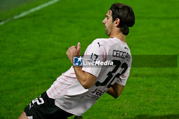2024-02-02 - Happines of Pietro Ceccaroni (Palermo F.C.) after scores a goal during the Italian Serie BKT match between Palermo F.C. vs S.S.C. Bari on 1st February 2024 at the Renzo Barbera stadium in Palermo, Italy - PALERMO FC VS SSC BARI - ITALIAN SERIE B - SOCCER