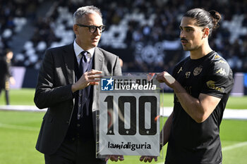 2024-02-17 - Andrea Gazzoli (CEO Spezia) and Dimitrius Nikolaou (Captain Spezia) - match Spezia-Cittadella at Stadium 