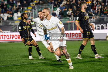 2024-02-18 - Antonio Palumbo (Modena) celebrates after scoring the gol of 2-2 - VENEZIA FC VS MODENA FC - ITALIAN SERIE B - SOCCER