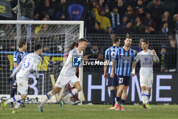 2024-02-27 - Oliver Abildgaard (Como) celebrates after scoring a disallowed goal during the Serie BKT match between Lecco and Como at Stadio Mario Rigamonti-Mario Ceppi on February 27, 2024 in Lecco, Italy.
(Photo by Matteo Bonacina/LiveMedia) - LECCO 1912 VS COMO 1907 - ITALIAN SERIE B - SOCCER