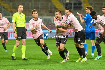 2024-02-27 - Happiness of Kristoffer Lund (Palermo F.C.) after scores a goal during the Italian Serie BKT match between Palermo F.C. vs Ternana Calcio 27th February 2024 at the Renzo Barbera stadium in Palermo, Italy - PALERMO FC VS TERNANA CALCIO - ITALIAN SERIE B - SOCCER