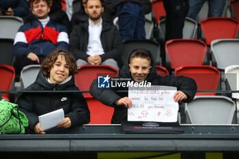 2024-03-02 - Young fans with a banner for Lorenzo Inglese (Lecco) during the Serie BKT match between Sudtirol and Lecco at Stadio Druso on March 2, 2024 in Bolzano, Italy.
(Photo by Matteo Bonacina/LiveMedia) - FC SüDTIROL VS LECCO 1912 - ITALIAN SERIE B - SOCCER