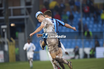 2024-03-10 - Gabriel Lunetta (Lecco) and Kristoffer Lund (Palermo) during the Serie BKT match between Lecco and Palermo at Stadio Mario Rigamonti-Mario Ceppi on March 10, 2024 in Lecco, Italy.
(Photo by Matteo Bonacina/LiveMedia) - LECCO 1912 VS PALERMO FC - ITALIAN SERIE B - SOCCER