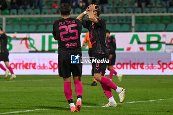 2024-04-19 - Alessio Buttaro (Palermo F.C.) and Jacopo Segre (Palermo F.C.) show disappointment after missing to scores a goal during the Italian Serie BKT match between Palermo F.C. vs Parma Calcio 1913 on 19th April 2024 at the Renzo Barbera stadium in Palermo, Italy - PALERMO FC VS PARMA CALCIO - ITALIAN SERIE B - SOCCER