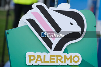 2024-03-02 - Official logo of Palermo FC during the Italian Serie B soccer championship match between Brescia Calcio and Palermo FC at Mario Rigamonti Stadium on March 02, 2024, Brixia, Italy. - BRESCIA CALCIO VS PALERMO FC - ITALIAN SERIE B - SOCCER