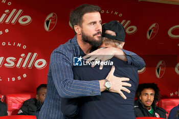 2024-04-05 - Ciro Polito sporting director of SSC Bari hugs the coach Giuseppe Iachini of SSC Bari - SSC BARI VS US CREMONESE - ITALIAN SERIE B - SOCCER