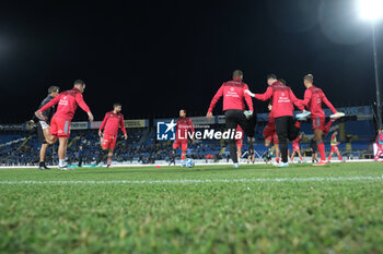 2024-09-30 - US Cremonese during the warm-up of the Italian Serie B soccer championship football match between Brescia Calcio FC and US Cremonese at Mario Rigamonti Stadium on September 30, 2024, Brixia, Italy. - BRESCIA CALCIO VS US CREMONESE - ITALIAN SERIE B - SOCCER