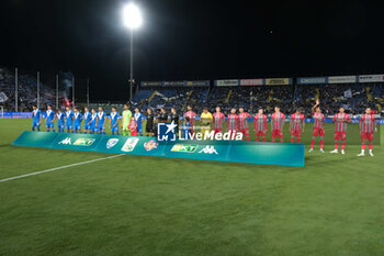 2024-09-30 - US Cremonese and Brescia Calcio FC lined up before the kick-off of during the Italian Serie B soccer championship football match between Brescia Calcio FC and US Cremonese at Mario Rigamonti Stadium on September 30, 2024, Brixia, Italy. - BRESCIA CALCIO VS US CREMONESE - ITALIAN SERIE B - SOCCER