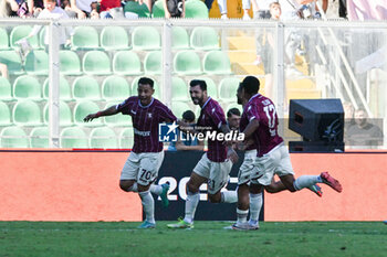 2024-10-06 - Happiness of Andres Tello (Salernitana) after scores a goal during the Italian Serie BKT match between Palermo F.C. vs Salernitana 6th October 2024 at the Renzo Barbera stadium in Palermo, Italy - PALERMO FC VS US SALERNITANA - ITALIAN SERIE B - SOCCER