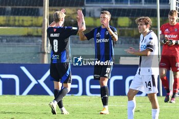 2024-10-05 - Malthe Hojholt (Pisa) and Adrian Rus (Pisa) celebrate at the end of the match - AC PISA VS CESENA FC - ITALIAN SERIE B - SOCCER