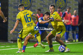 2024-10-26 - Luigi Cherubini (Carrarese) against Nicola Pavan (Cittadella) and Alessio Vita (Cittadella) - CARRARESE CALCIO VS AS CITTADELLA - ITALIAN SERIE B - SOCCER