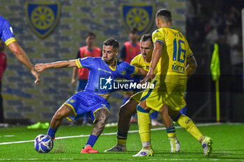 2024-10-26 - Luigi Cherubini (Carrarese) against Nicola Pavan (Cittadella) and Alessio Vita (Cittadella) - CARRARESE CALCIO VS AS CITTADELLA - ITALIAN SERIE B - SOCCER