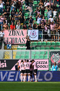 2024-10-26 - Happiness of Claudio Gomes (Palermo F.C.) after scores a goal during the Italian Serie BKT match between Palermo F.C. vs A.C. Reggiana 1919 on 26th October 2024 at the Renzo Barbera stadium in Palermo, Italy - PALERMO FC VS AC REGGIANA - ITALIAN SERIE B - SOCCER