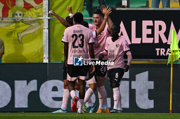 2024-10-26 - Happiness of Thomas Henry (Palermo F.C.) after scores a goal during the Italian Serie BKT match between Palermo F.C. vs A.C. Reggiana 1919 on 26th October 2024 at the Renzo Barbera stadium in Palermo, Italy - PALERMO FC VS AC REGGIANA - ITALIAN SERIE B - SOCCER