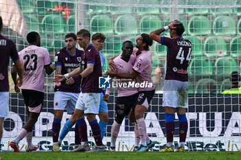 2024-10-26 - Happiness of Claudio Gomes (Palermo F.C.) after saves the ball and 44re shows his disappointment after missing a goal during the Italian Serie BKT match between Palermo F.C. vs A.C. Reggiana 1919 on 26th October 2024 at the Renzo Barbera stadium in Palermo, Italy - PALERMO FC VS AC REGGIANA - ITALIAN SERIE B - SOCCER