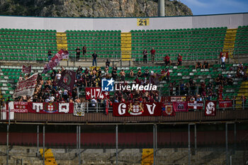 2024-10-26 - A.C. Reggiana 1919 supporters during the Italian Serie BKT match between Palermo F.C. vs A.C. Reggiana 1919 on 26th October 2024 at the Renzo Barbera stadium in Palermo, Italy - PALERMO FC VS AC REGGIANA - ITALIAN SERIE B - SOCCER