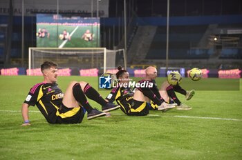 2024-10-30 - Swann Ritossa, Anastasia Bagaglini and Giuseppe Cardaropoli during a freestyle exibition before the beginnig of the match - AC PISA VS US CATANZARO - ITALIAN SERIE B - SOCCER