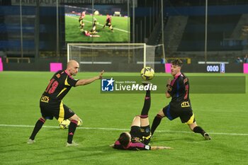 2024-10-30 - Giuseppe Cardaropoli, Anastasia Bagaglini and Swann Ritossa during a freestyle exibition before the beginnig of the match - AC PISA VS US CATANZARO - ITALIAN SERIE B - SOCCER