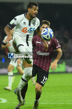 2024-10-29 - Joseph Ceesay of Cesena FC competes for the ball with Fabio Ruggeri of US Salernitana 1927 during the Soccer BKT between US Salernitana 1919 vs Cesena FC at Arechi Stadium - US SALERNITANA VS CESENA FC - ITALIAN SERIE B - SOCCER