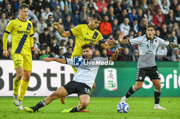 02/11/2024 - Pietro Candelari (Spezia) is fouled by Mattia Caldara (Modena) - SPEZIA CALCIO VS MODENA FC - SERIE B - CALCIO