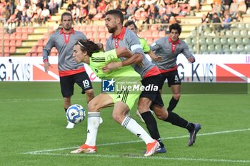 03/11/2024 - Alexander Lind (Pisa) thwarted by Matteo Bianchetti (Cremonese) - US CREMONESE VS AC PISA - SERIE B - CALCIO