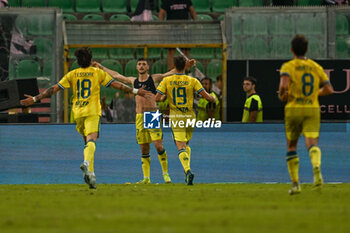 03/11/2024 - Happiness of Luca Pandolfi (A.S. Cittadella 1973) after scores a goal during the Italian Serie BKT match between Palermo F.C. vs A.S. Cittadella 1973 on 3rd November 2024 at the Renzo Barbera stadium in Palermo, Italy - PALERMO FC VS AS CITTADELLA - SERIE B - CALCIO