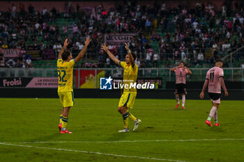 03/11/2024 - Happiness of A.S. Cittadella 1973 team after win a match for the Italian Serie BKT match between Palermo F.C. vs A.S. Cittadella 1973 on 3rd November 2024 at the Renzo Barbera stadium in Palermo, Italy - PALERMO FC VS AS CITTADELLA - SERIE B - CALCIO