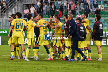 03/11/2024 - Happiness of A.S. Cittadella 1973 team after win a match for the Italian Serie BKT match between Palermo F.C. vs A.S. Cittadella 1973 on 3rd November 2024 at the Renzo Barbera stadium in Palermo, Italy - PALERMO FC VS AS CITTADELLA - SERIE B - CALCIO