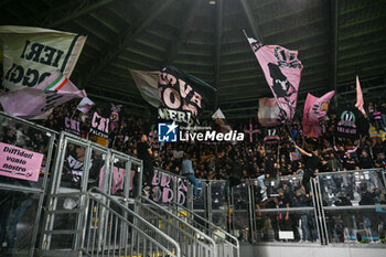 08/11/2024 - Palermo F.C. supporters during the Italian Serie BKT match between Frosinone Calcio vs. Palermo F.C. on 8th November 2024 at the Benito Stirpe stadium in Frosinone, Italy - FROSINONE CALCIO VS PALERMO FC - SERIE B - CALCIO