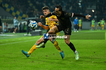 08/11/2024 - Francesco Di Mariano (Palermo F.C.) in action against Gabriele Bracaglia (Frosinone Calcio) during the Italian Serie BKT match between Frosinone Calcio vs. Palermo F.C. on 8th November 2024 at the Benito Stirpe stadium in Frosinone, Italy - FROSINONE CALCIO VS PALERMO FC - SERIE B - CALCIO