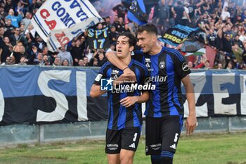 09/11/2024 - Samuele Angori (Pisa) celebrates with Simone Canestrelli (Pisa) - AC PISA VS UC SAMPDORIA - SERIE B - CALCIO